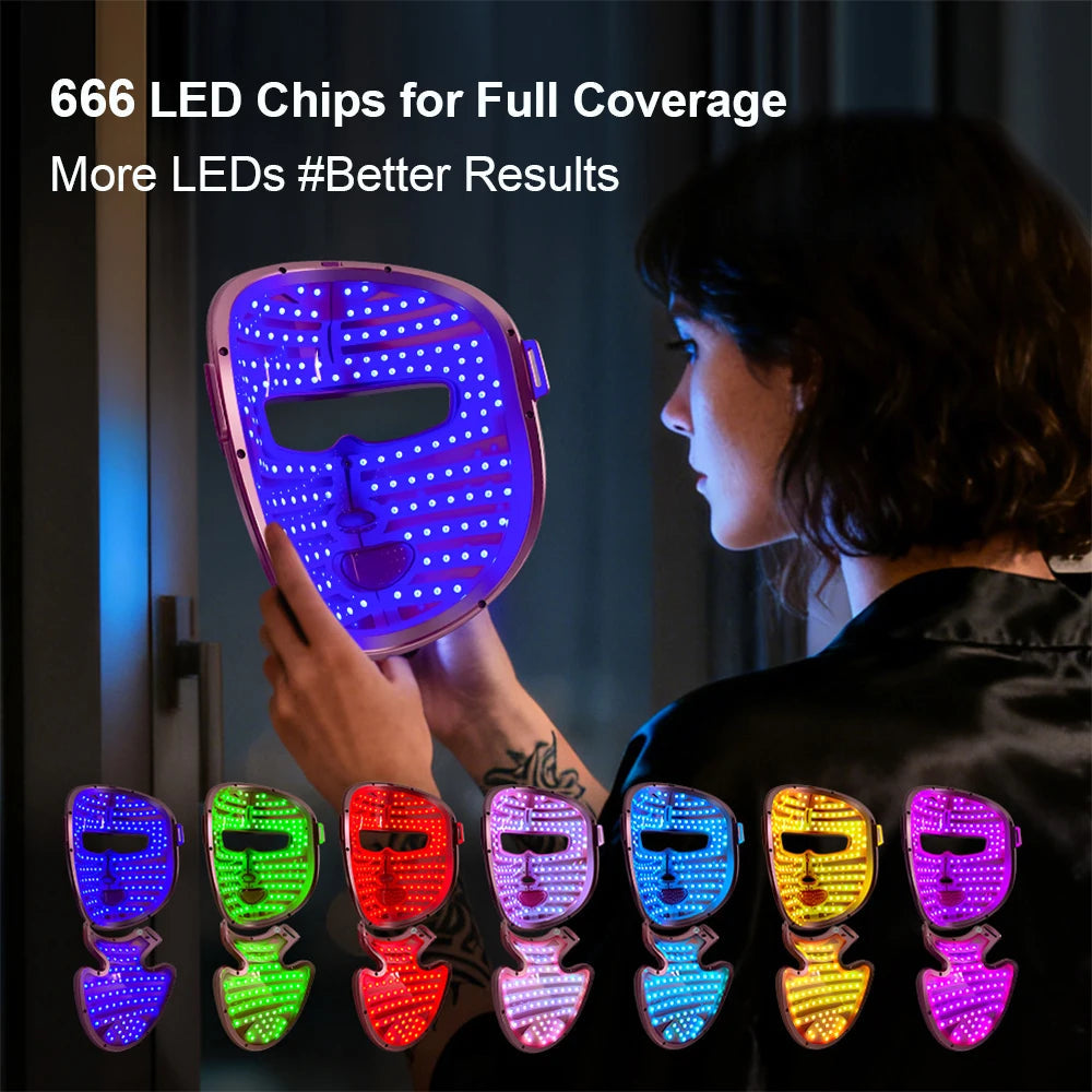 7-Color LED Light Therapy Face & Neck Mask